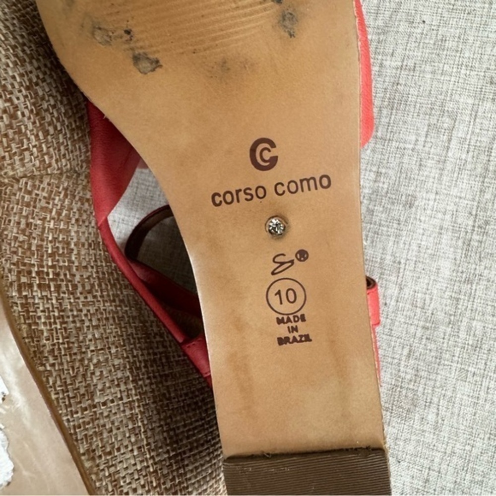 Corso Como leather platform‎ wedge ankle trap summer beachy size 10 - Picture 5 of 16